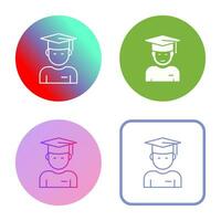 icono de vector de estudiante graduado