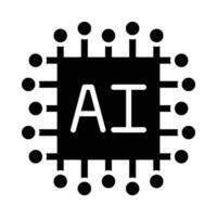 Artificial Intelligence Vector Glyph Icon For Personal And Commercial Use.
