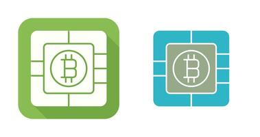 Bitcoin Chip Vector Icon