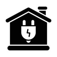 Zero Energy Building Vector Glyph Icon For Personal And Commercial Use.