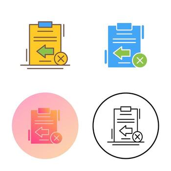 icono de vector fallido de retorno