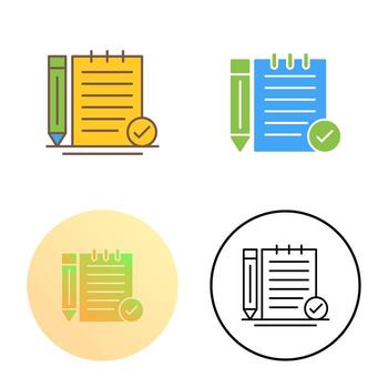 cheque, notas, vector, icono vector