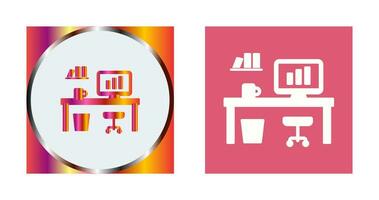 Office Desk Vector Icon