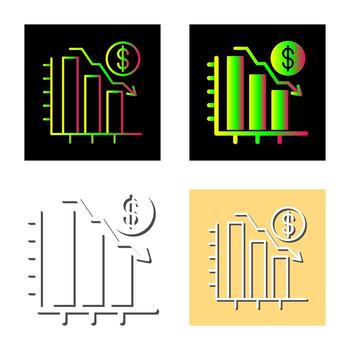gráfico abajo vector icono