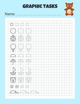 dibujo por células. educativo juego para preescolar niños. hojas de trabajo para practicando lógica y motor habilidades. juego para niños. gráfico Tareas con diferente objetos y elementos. vector ilustración