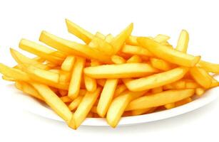 French fries isolated on white background photo