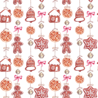 Kerstmis naadloos patroon. waterverf clip art png