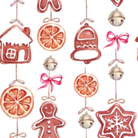 Kerstmis naadloos patroon. waterverf clip art png