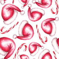 Christmas seamless pattern. Watercolor clipart png