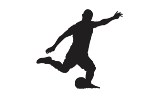 Pose of Football Player - Soccer Player Silhouette Pattern Background png