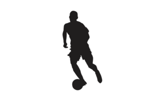 Pose of Football Player - Soccer Player Silhouette Pattern Background png