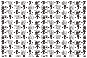 Camera Line Art Pattern With Transparent  Background png