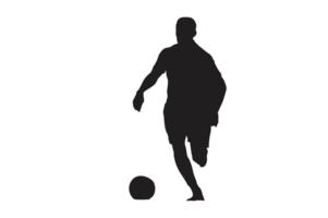 Pose of Football Player - Soccer Player Silhouette Pattern Background png