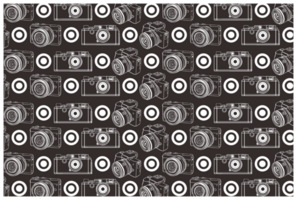 Camera Line Art Pattern With Transparent  Background png