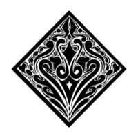 ornamento tatuaje logo negro blanco vector