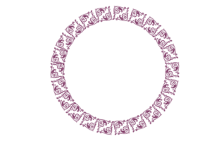 cirkel monogram kader grens met transparant achtergrond png