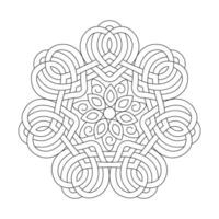 Celtic Simple coloring book mandala page for kdp book interior vector