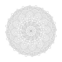 Blissful Blooms rotate coloring book mandala page for kdp book interior. vector