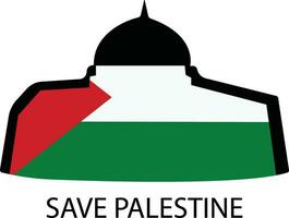 Aqsa mosque Palestine flag icon in flat. isolated on transparent background. use for banner, t-shirt, social media post as stand with Palestine freedom flag sign symbol vector for apps and website