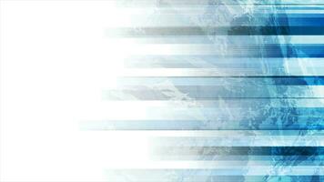 Blue and white stripes abstract grunge tech motion background video