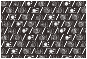 Camera Line Art Pattern With Transparent  Background png