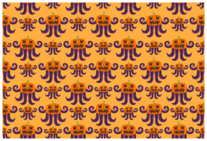 Hallloween - Pumpkin Head With Tentacle Pattern Background png