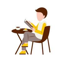 Illustration Of Man Reading Book vector