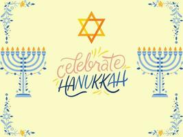 feliz tarjeta de hanukkah vector