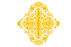 geel ornament grens ontwerp met transparant achtergrond png
