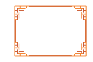 Chinese style  Ornament Border Design With Transparent Background png