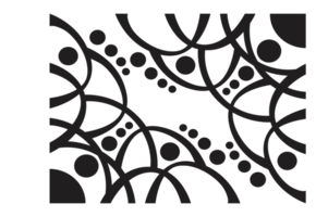 schwarz Ornament Rand mit Punkt Muster Design mit transparent Hintergrund png