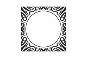 schwarz Ornament Rand mit Punkt Muster Design mit transparent Hintergrund png