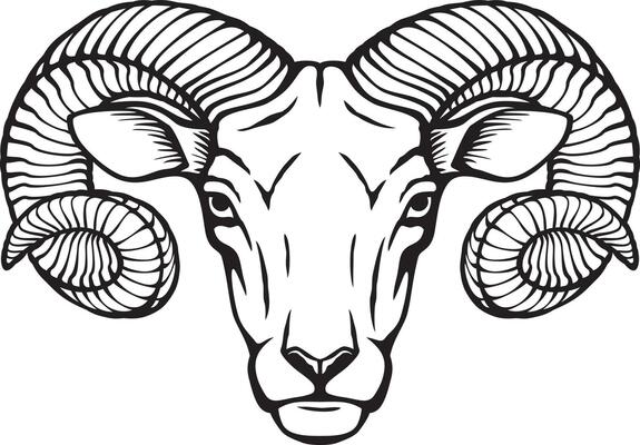 Ram Head Black White.eps