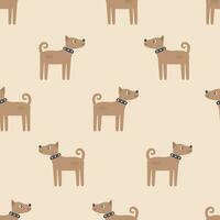 Cute dog seamless pattern with pastel colors vector