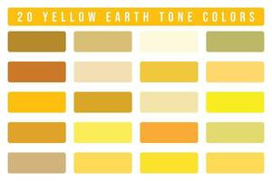 Earth-toned yellow vector color palette