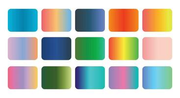 Set of unique colorful gradient vector color palette illustration, Exceptional gradient combinations for distinctive design projects