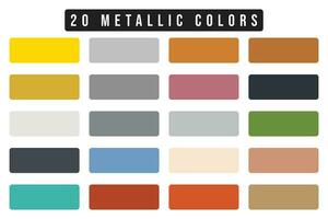 Metallic color palette scheme set vector illustration