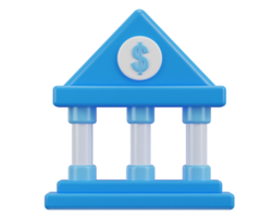 Bank byggnad uppkopplad bank finansiera Bank symbol 3d ikon png