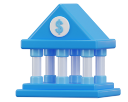 bank building online banking finance bank symbol 3d icon png