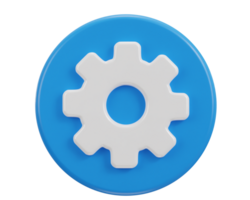 3d cogwheel gear settings icon illustration png