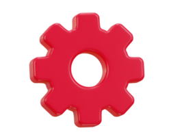 3d settings gear icon illustration png