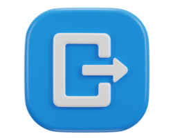 exit button emergency icon 3d rendering illustration png