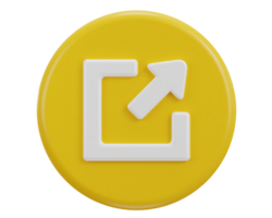 exit button emergency icon 3d rendering illustration png