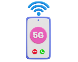 intelligent téléphone avec 5g réseau avec Wifi sans fil réseau icône png