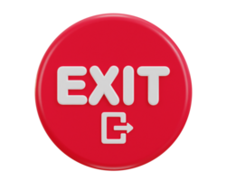 3d exit emergency button icon illustration png