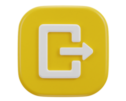 exit button emergency icon 3d rendering illustration png
