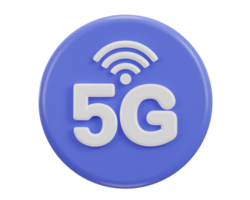 5g network button icon 3d rendering icon png