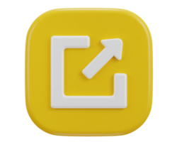 exit button emergency icon 3d rendering illustration png