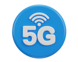 5g nätverk knapp ikon 3d tolkning ikon png