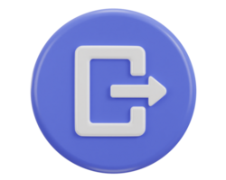 exit button emergency icon 3d rendering illustration png
